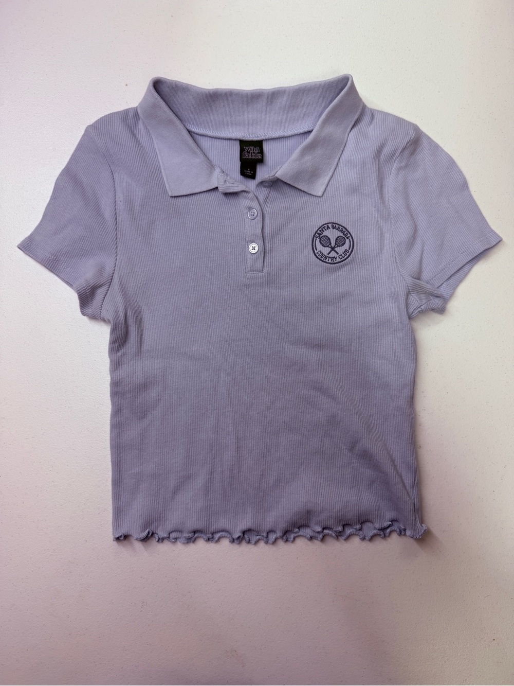 Wild Fable Santa Barbara Country Club Ribbed Polo Top Women’s Small Light Blue